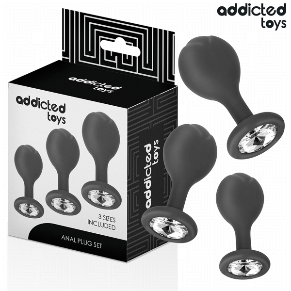 ADDICTED TOYS - Conj. 3 Plugs Anais Silicone c/ Jóia