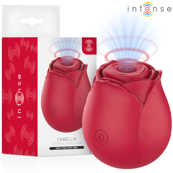 INTENSE - CAMELLIA ROSA ESTIMULADOR DE CLÍTORIS POR ONDAS BORDÔ